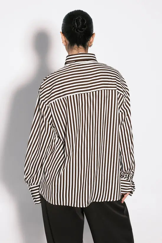 boohoo Mixed Stripe Fitted Shirt