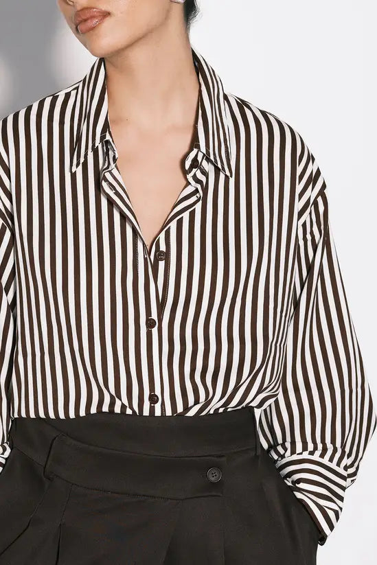 boohoo Mixed Stripe Fitted Shirt