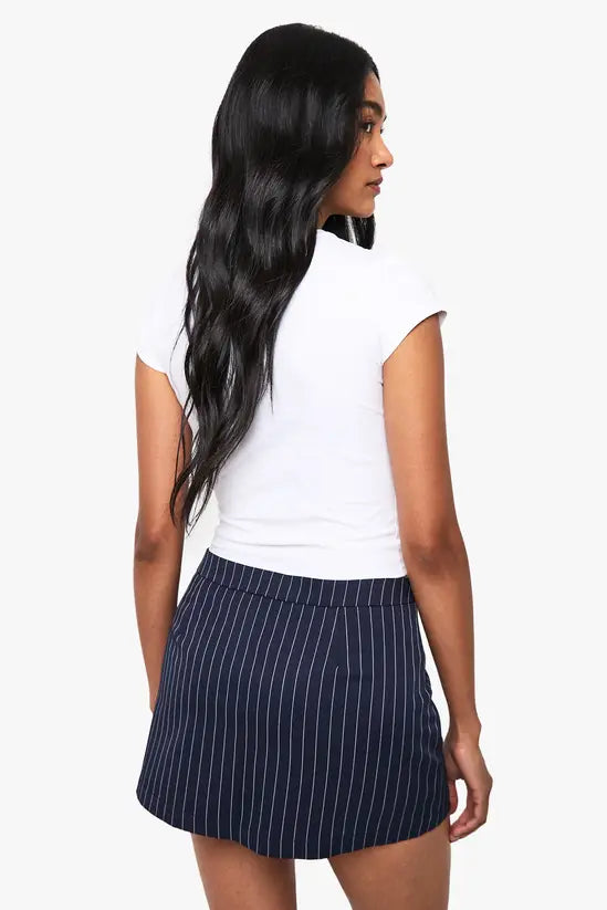 boohoo Pinstripe Tailored Mini Skort