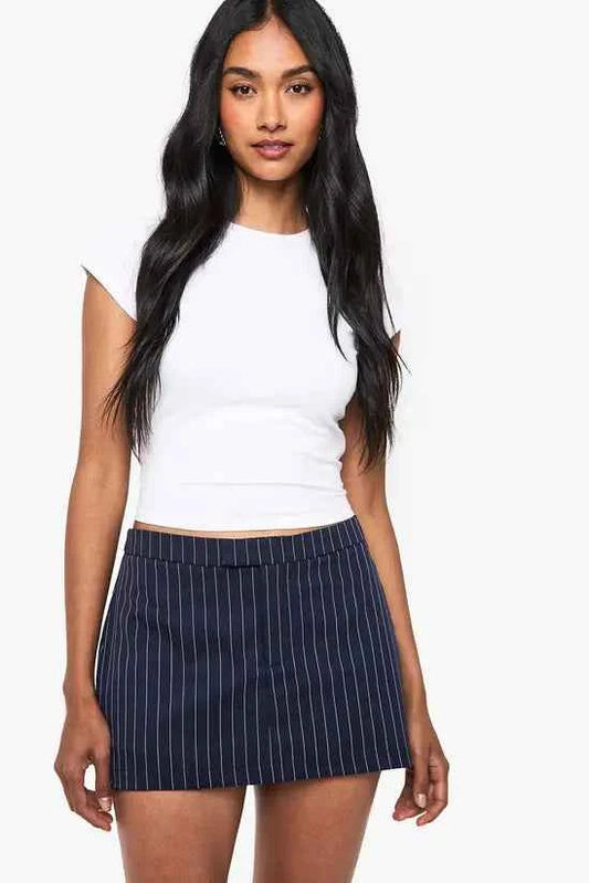 boohoo Pinstripe Tailored Mini Skort