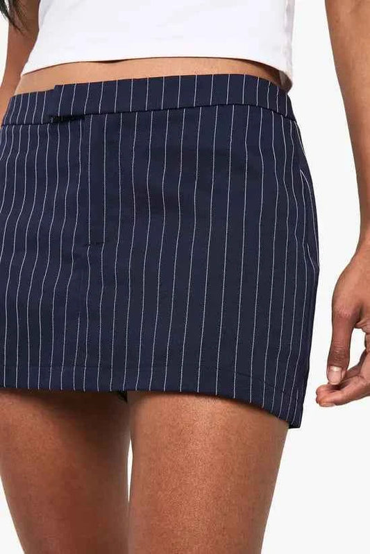 boohoo Pinstripe Tailored Mini Skort