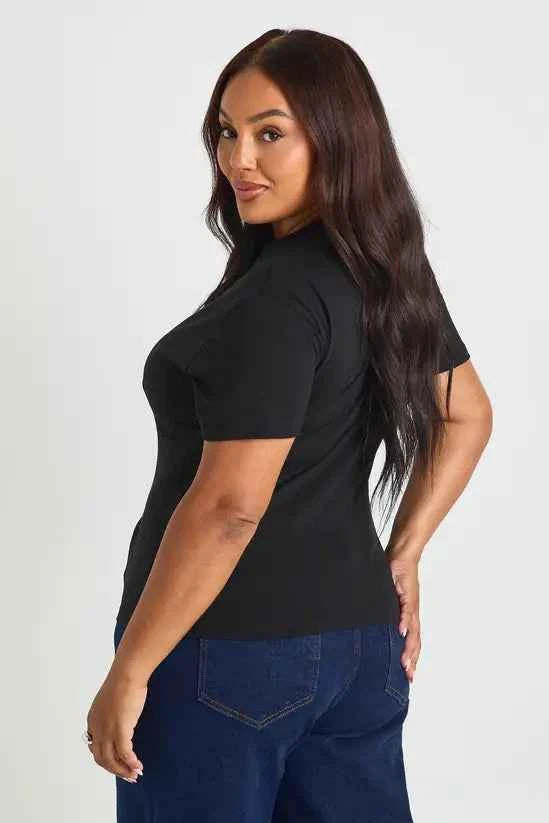 boohoo Plus Cotton Cinched Waist T-Shirt