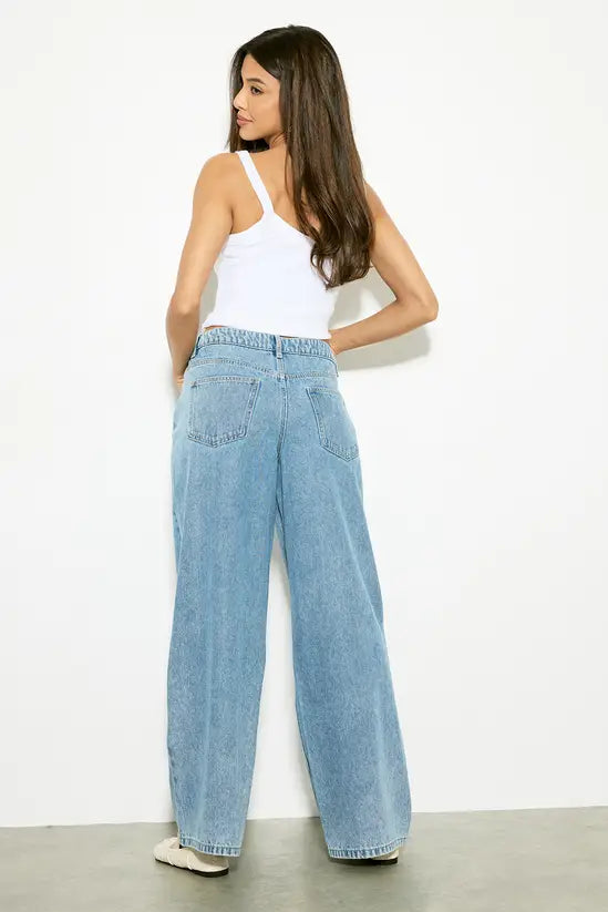 boohoo Basics Mid Waist Boyfriend Jean