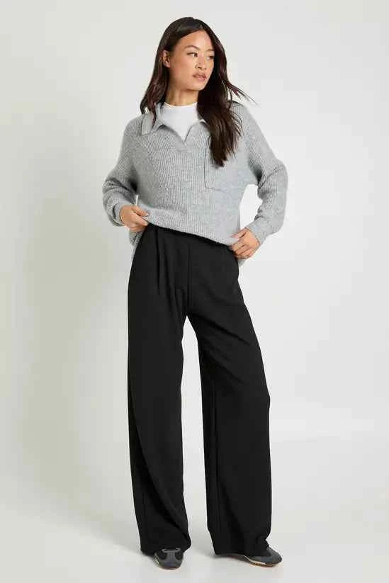 boohoo Tall Basics Wide Leg Trousers