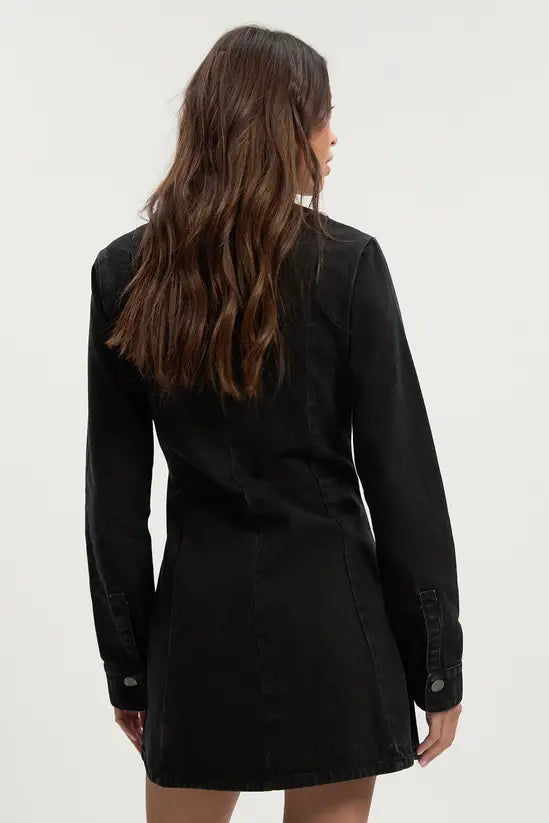 boohoo Flare Long Sleeve Mini Dress