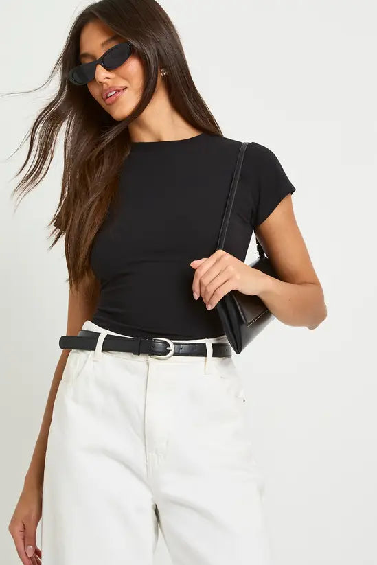 boohoo Basic Short Sleeve Fitted Top