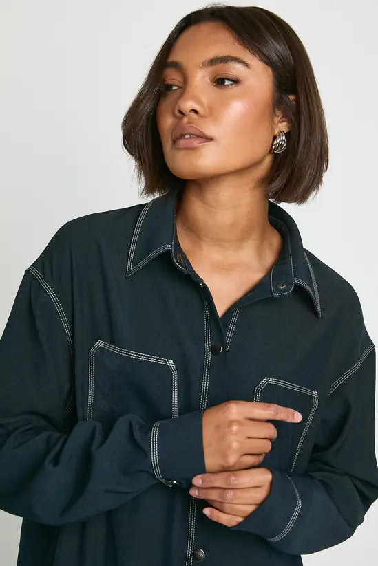boohoo Tall Oversized Button Down Shirt Dress