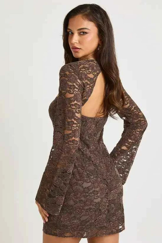 boohoo Velvet Lace Bolero Mini Dress