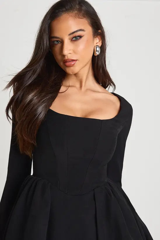 boohoo Structured Corset Skater Dress