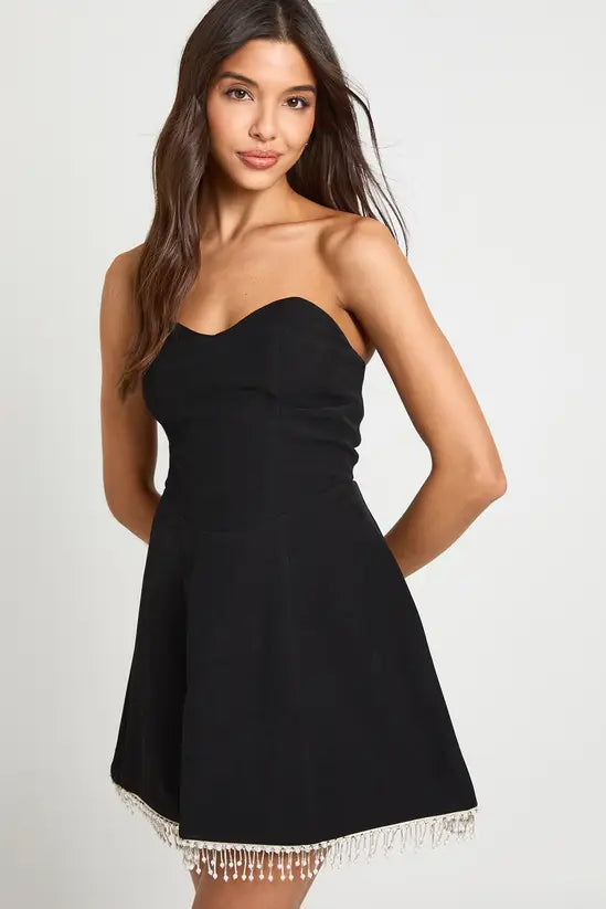 boohoo Bandeau Trim Hem Skater Dress