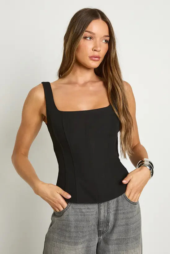 Boohoo Structured Crepe Corset Top