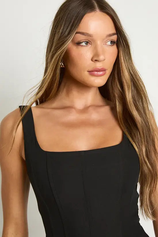 Boohoo Structured Crepe Corset Top