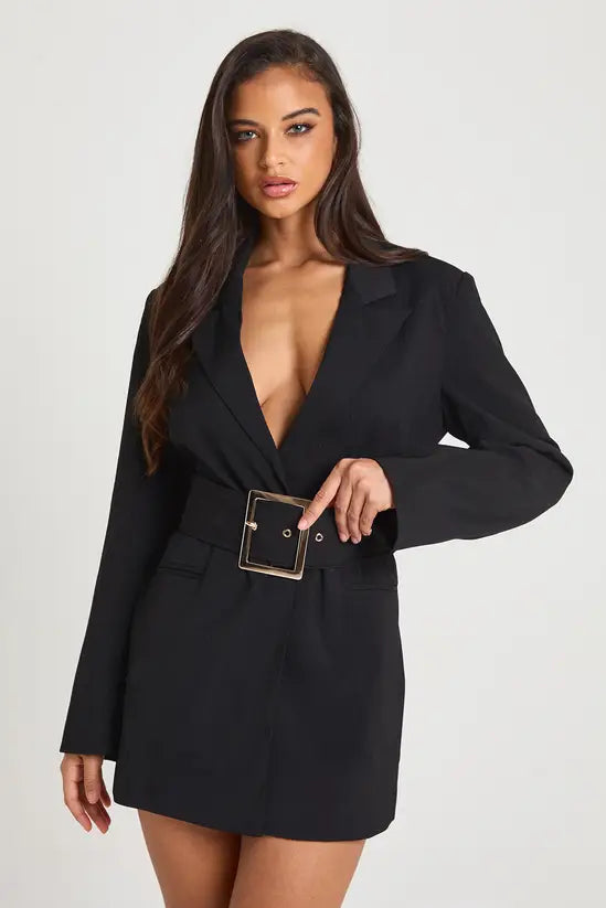 boohoo Oversized Buckle Tailored Blazer Dress