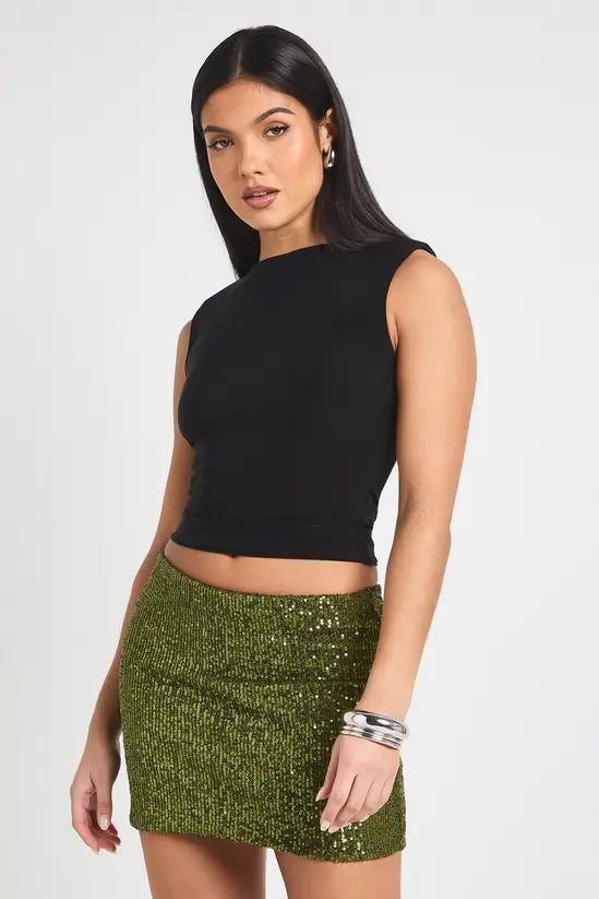 boohoo Sequin Mini Skirt