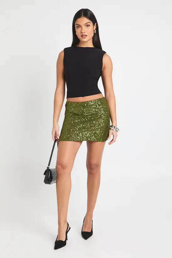 boohoo Sequin Mini Skirt