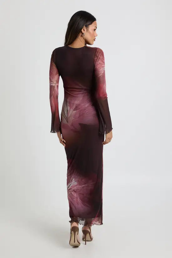 boohoo Maternity Floral Mesh Maxi Dress