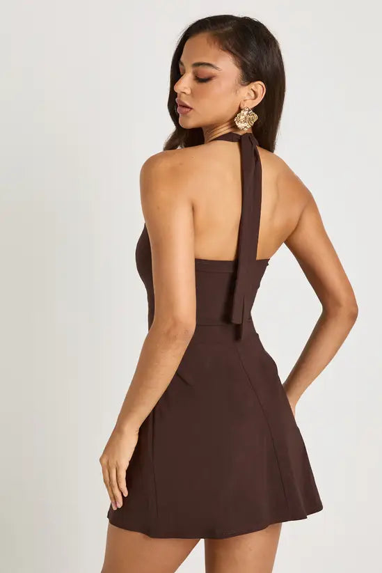 boohoo Bengaline Square Neck Skater Dress