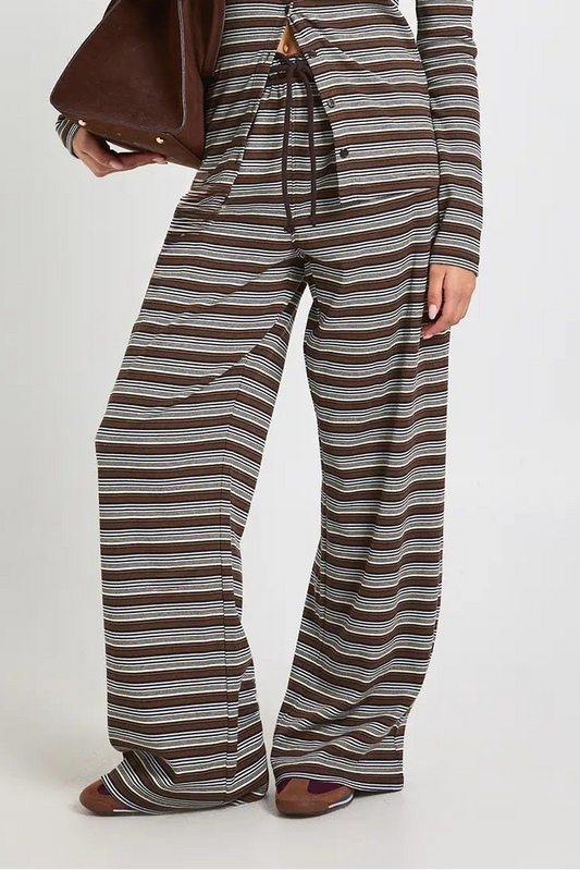 boohoo Stripe Rib Button Trouser