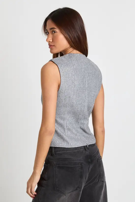 boohoo Wool look Sleeveless Wrap Top
