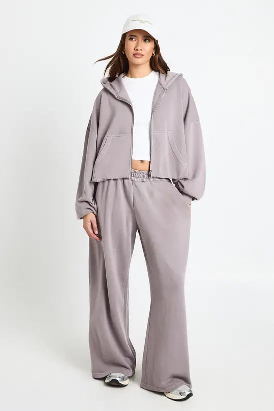 boohoo Petite Washed Distressed Hoodie