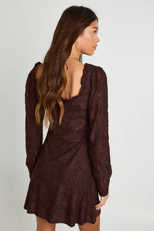 boohoo Burnout Floral Corset Milkmaid Mini Dress