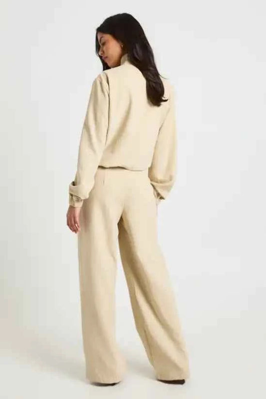 boohoo Peached Pleated Wide Leg Trousers
