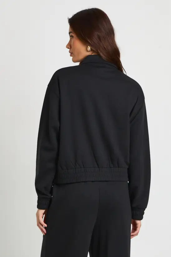 boohoo Interlock Cargo Pocket Zip Through Bomber Sweatshirt