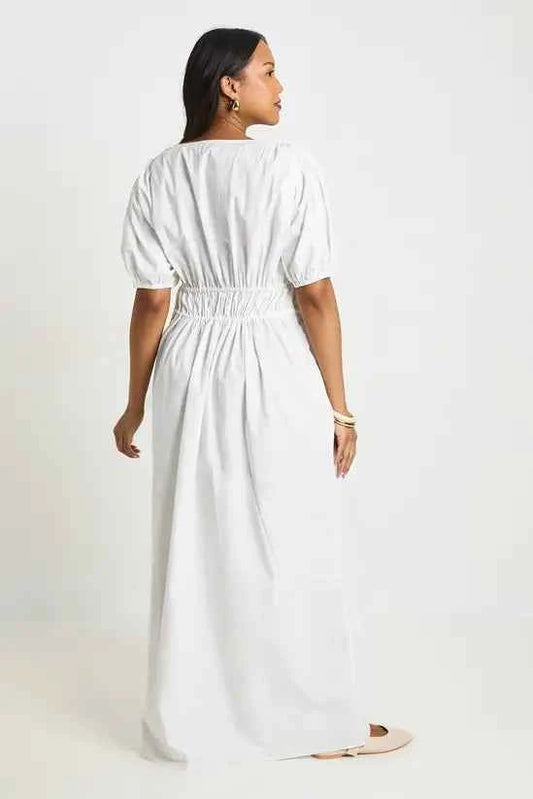 boohoo Maternity Ruched Tie Front Maxi Dress