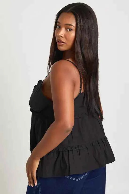 Boohoo Plus Frill Detail Strappy Top