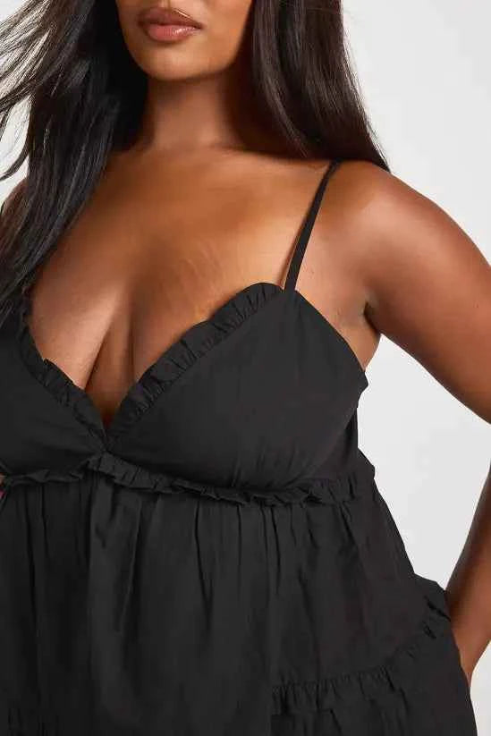 Boohoo Plus Frill Detail Strappy Top