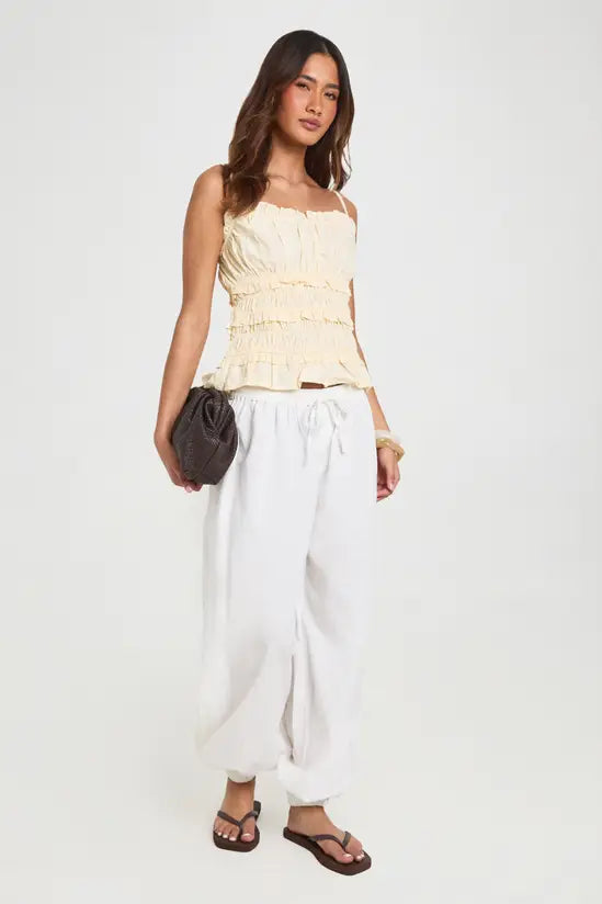 boohoo Poplin Ruched Cami Top