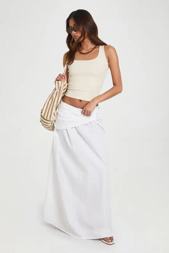 boohoo Poplin Wrap Maxi Skirt