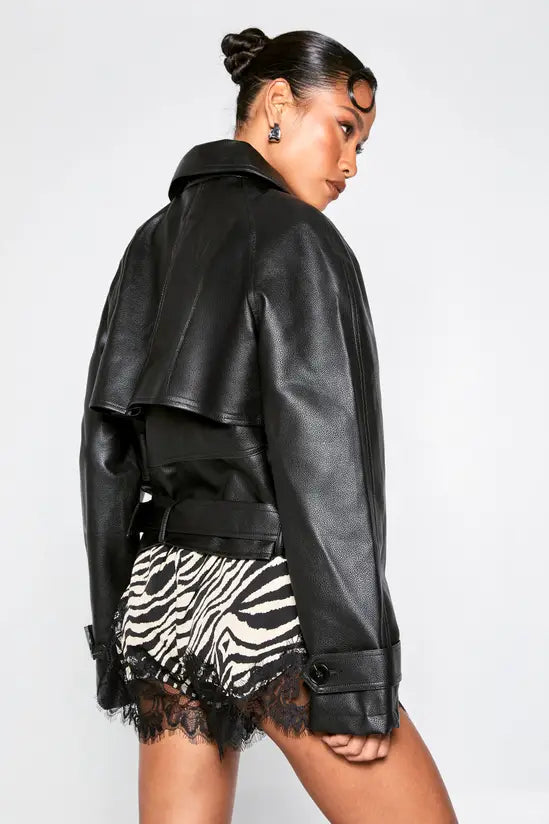 Boohoo Zebra Lace Trim Flippy Shorts
