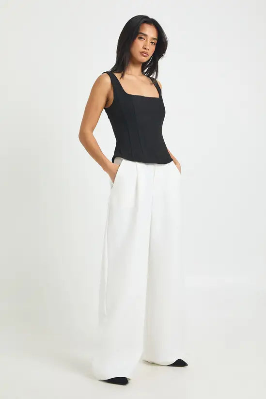 boohoo Petite Tailored Wide Leg Trouser