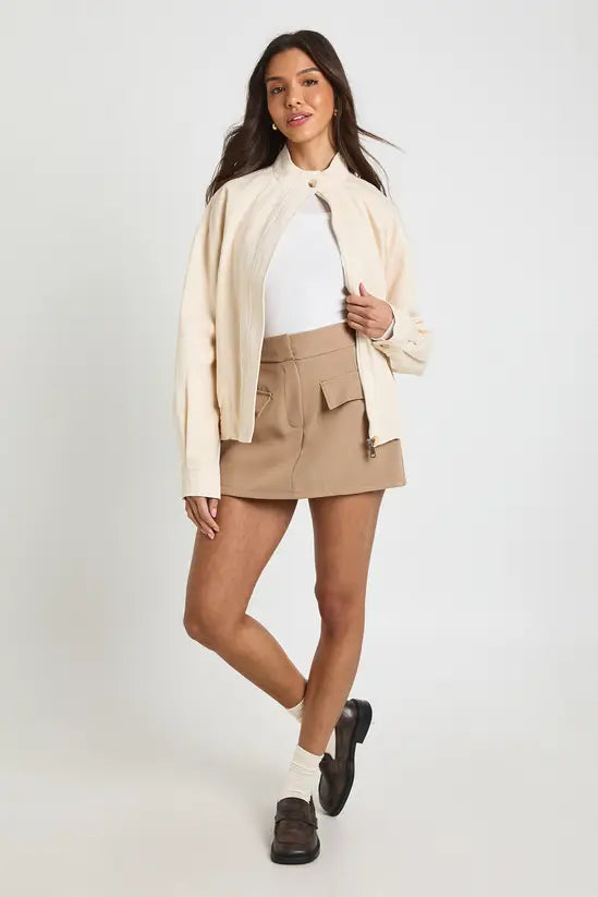 boohoo Marl Pocket Detail Tailored Skort