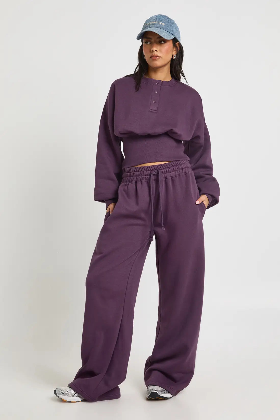 boohoo Deep Hem Henley Sweatshirt