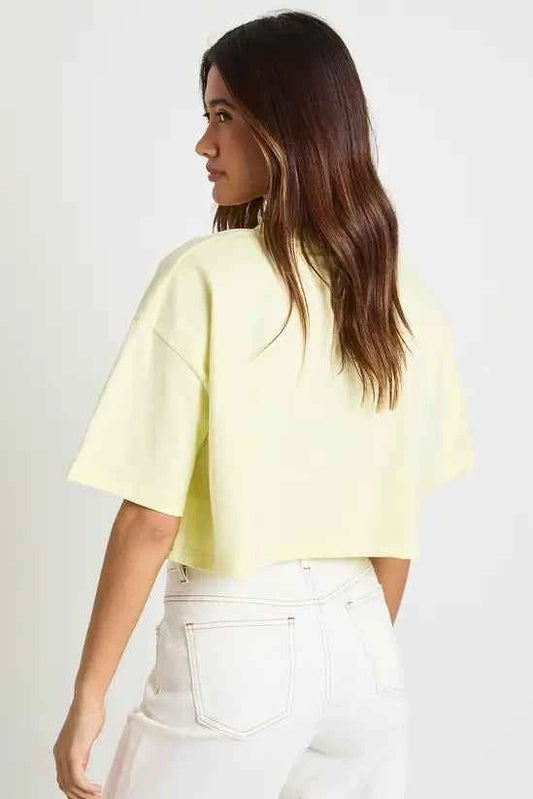 boohoo Basic Oversized Boxy Crop T-Shirt