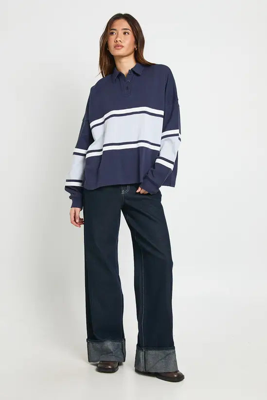 boohoo Contrast Panel Rugby Top
