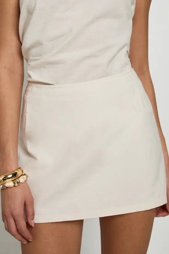 boohoo Linen Look Mini Skirt
