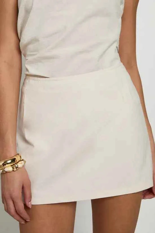 boohoo Linen Look Mini Skirt