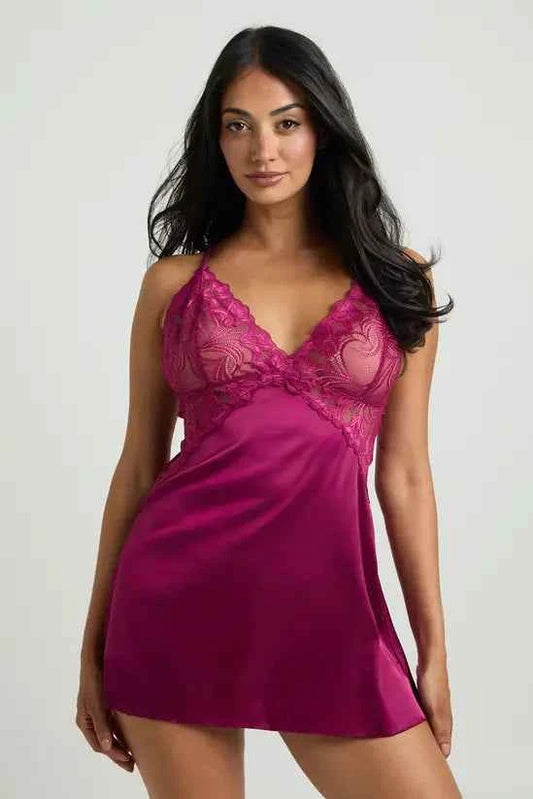 boohoo Satin Lace Babydoll