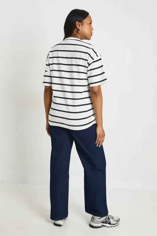 boohoo Maternity Crew Neck Stripe T-shirt