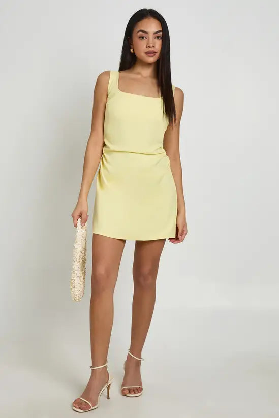 boohoo Square Neck Ruched Mini Dress