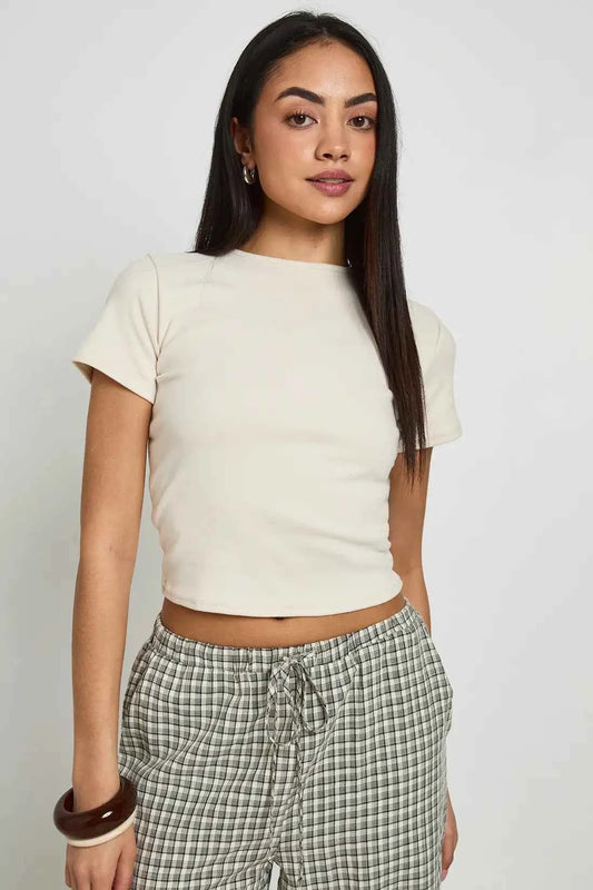 boohoo Ultra Soft Short Sleeve Fitted Top