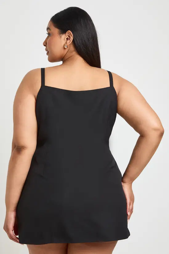 boohoo Plus Gold Button Waistcoat Dress