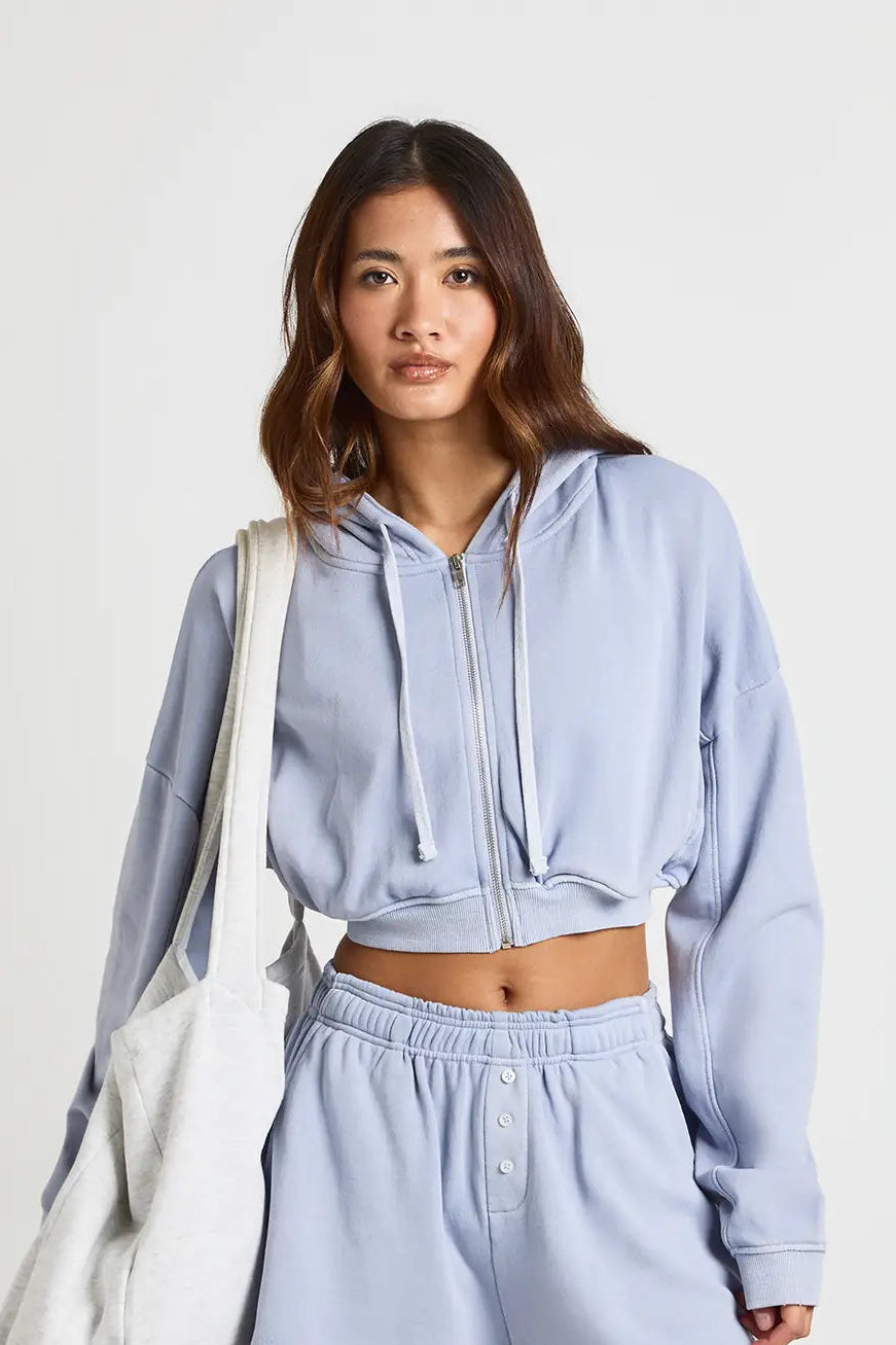 boohoo Washed Zip Through Hoodie And Henley Short Tracksuit