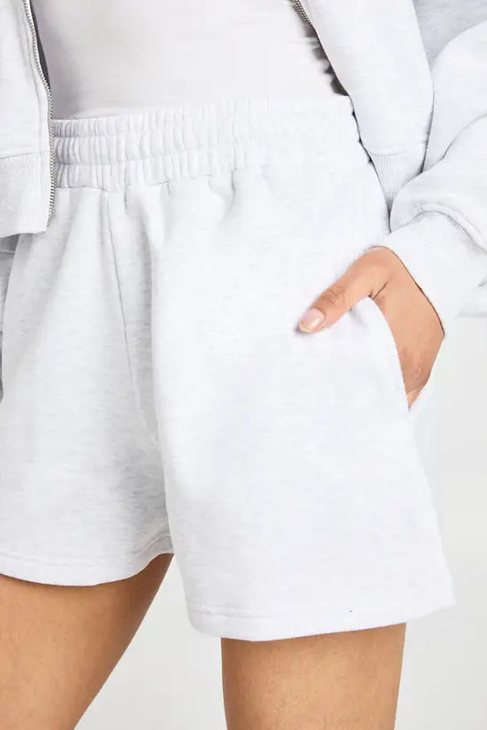 boohoo Tall High Waist Sweatshort With Internal Drawcord