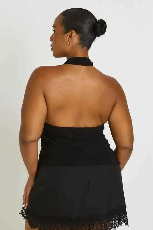boohoo Plus Twist Cowl Neck Top