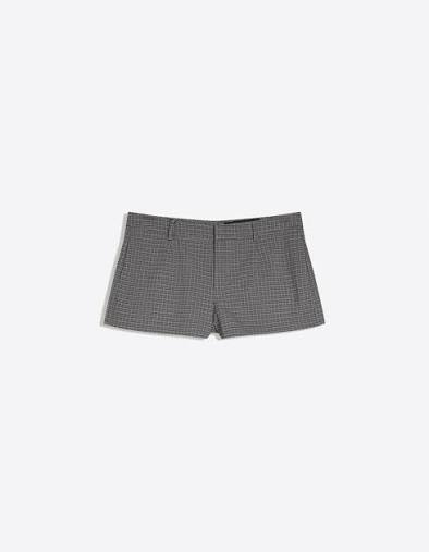 Bershka mini shorts with belt loops in grey