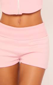 Ego - Fold Over Waist Hot Pants In Pink